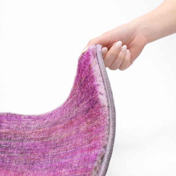 Dream Shag Premium Machine Washable Abstract ADS552 Lilac 2 ft. x 7 ft. Runner Rug