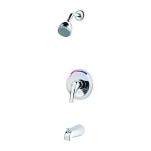 Pfirst 1-Handle 1-Spray Tub and Shower Trim Kit in Polished Chrome (Valve not Included)