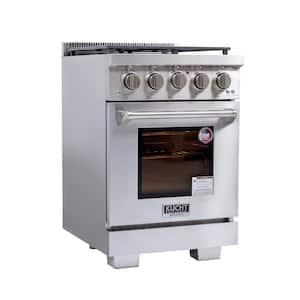 24 in. 2.5 cu. ft. 4-Burners Propane Gas Range and Convection Oven in Stainless Steel with True Simmer Burners