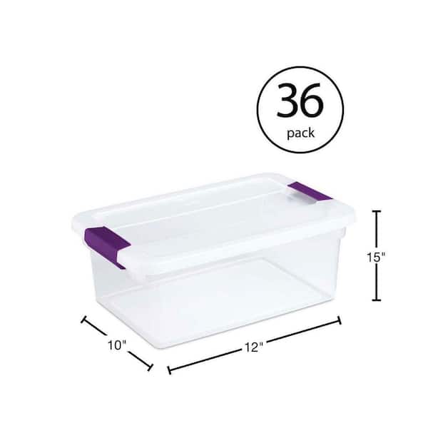 Sterilite 9.5 x 6.5 x 4 Inch Small Open Scoop Front Clear Storage Bin with  Comfortable Carry Through Handles for Household Organization (16 Pack)