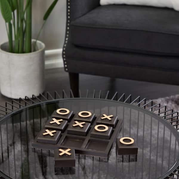 Litton Lane Black Wood Modern Game Set