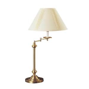 29 in. Antique Brass Metal Swing Arm Table/Desk Lamp