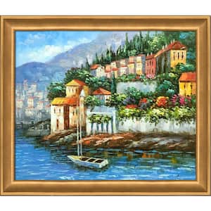 Italy at Dusk by Unknown Artists Muted Gold Glow Framed Country Oil Painting Art Print 24 in. x 28 in.