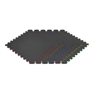 Rainbow Pack/Black 24 in. x 24 in. EVA Foam Truly Reversible Interlocking Tile (60-Tile)