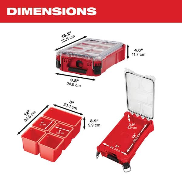 Milwaukee - PACKOUT 5-Compartment Small Parts Organizer (2-Pack)