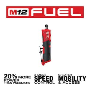 M12 Fuel 12-Volt Lithium-Ion Brushless Cordless 1/4 in. Straight Die Grinder with M12 2.0 Ah Battery