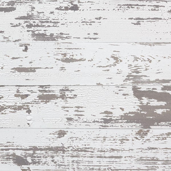 Unbranded Timeline Wood 11/32 in. x 5.5 in. x 47.5 in. Distressed White Wood Panels (6-Pack)