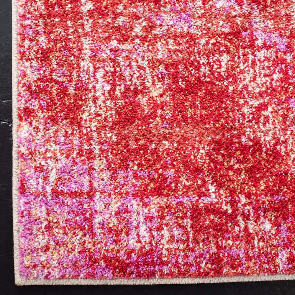 Reversible Red and Gold Synthetic 4' x 6' Area Rug