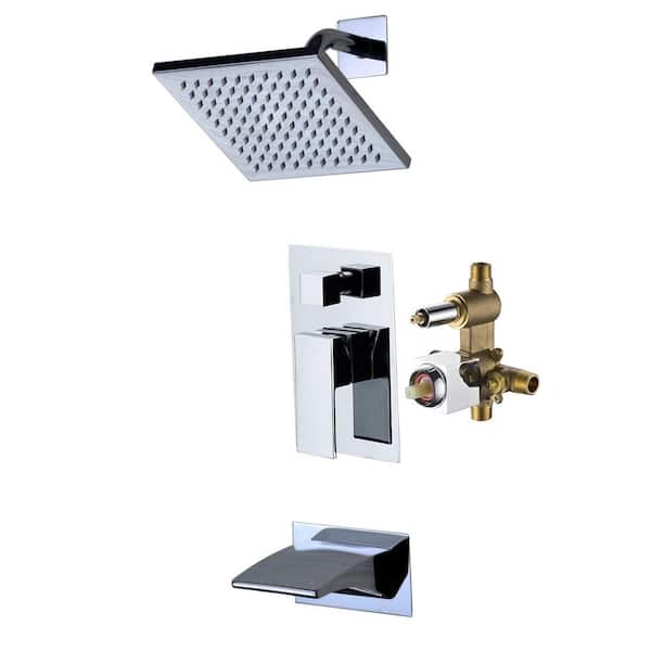 1-Handle 1-Spray Tub and Shower Faucet 1.8 GPM in Chrome (Valve Included)