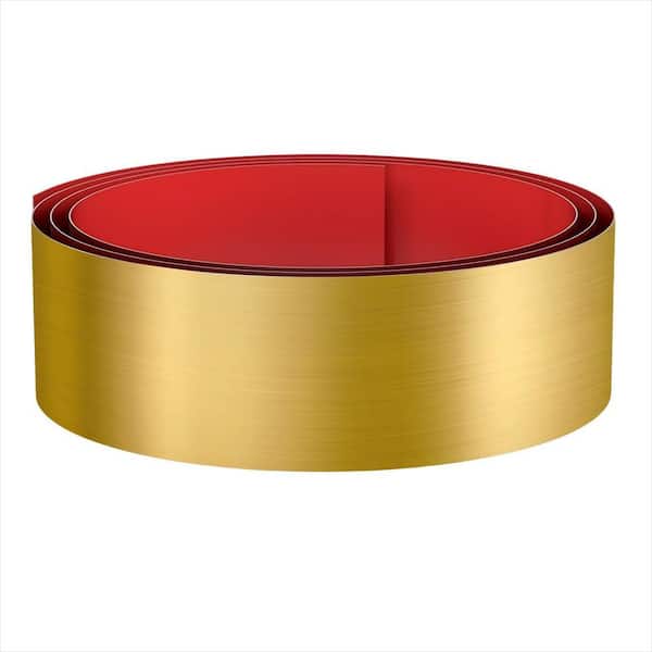 102 in. W x 6 in. D x 0.1 in. H Stainless Steel Toe Kick Cover, Self Adhesive Kickplate for Cabinet, Cupboard, Gold