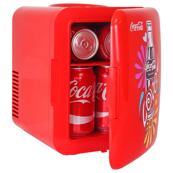 Portable Coca Cola Hot and Cold Mini Refrigerator With Car Charger 