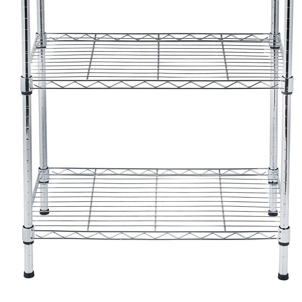 Chrome 5-Tier Metal Freestanding Storage Shelving Unit