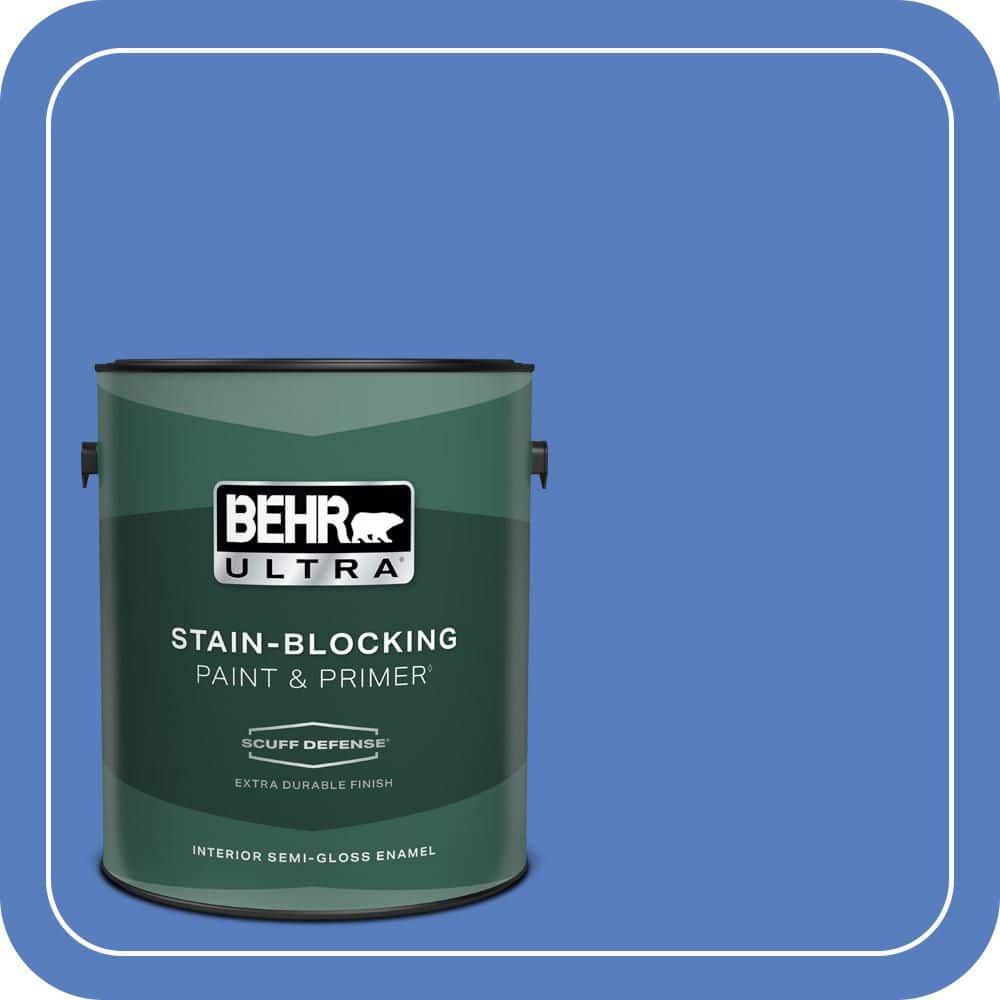 1 gal. #MQ4-25 Blue Iolite Extra Durable Semi-Gloss Enamel Interior Paint & Primer price history on PriceWatchPro