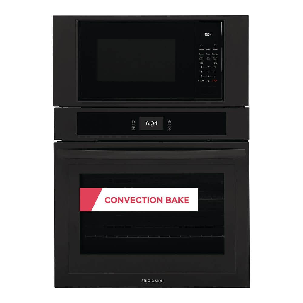30 in. Electric Wall Oven with Built-In Microwave with Fan Convection in Black