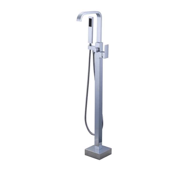 ARCORA Single-Handle Claw Foot Freestanding Tub Faucet with Hand Shower in. Chrome
