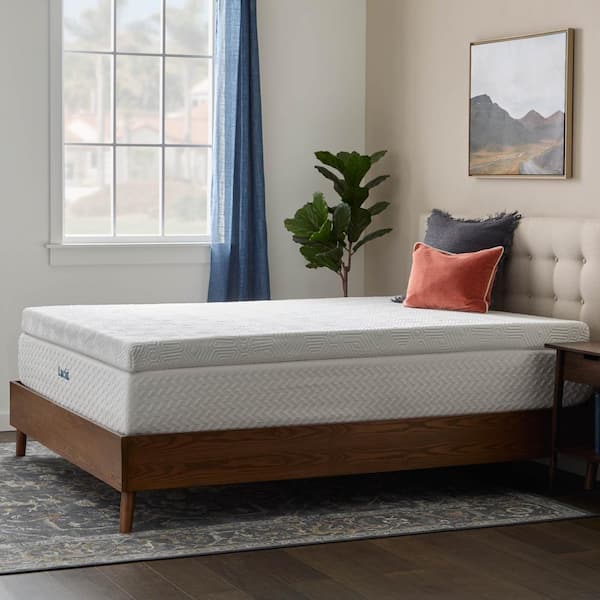 Lucid Comfort Collection 4 in. Full Bamboo Charcoal and Gel Memory Foam Mattress Topper LUCC40FF30CGBT