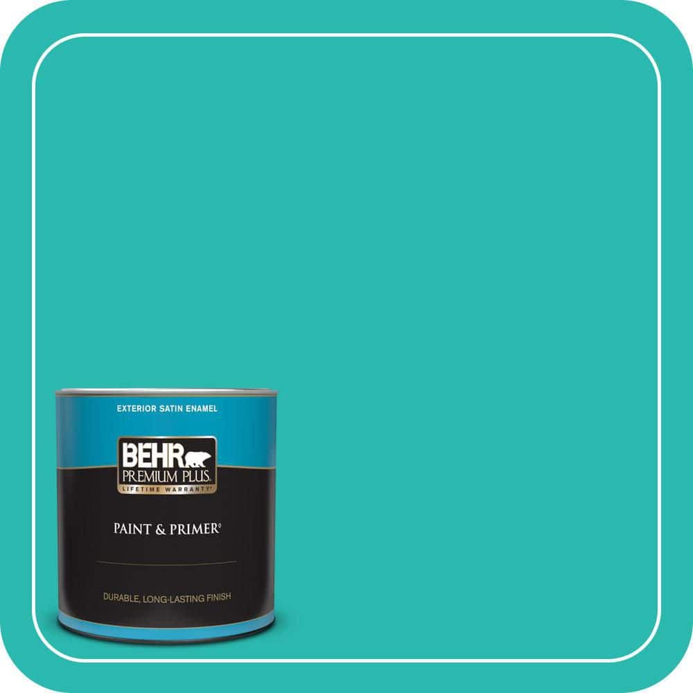 1 qt. #P450-5 Island Aqua Satin Enamel Exterior Paint & Primer price history on PriceWatchPro