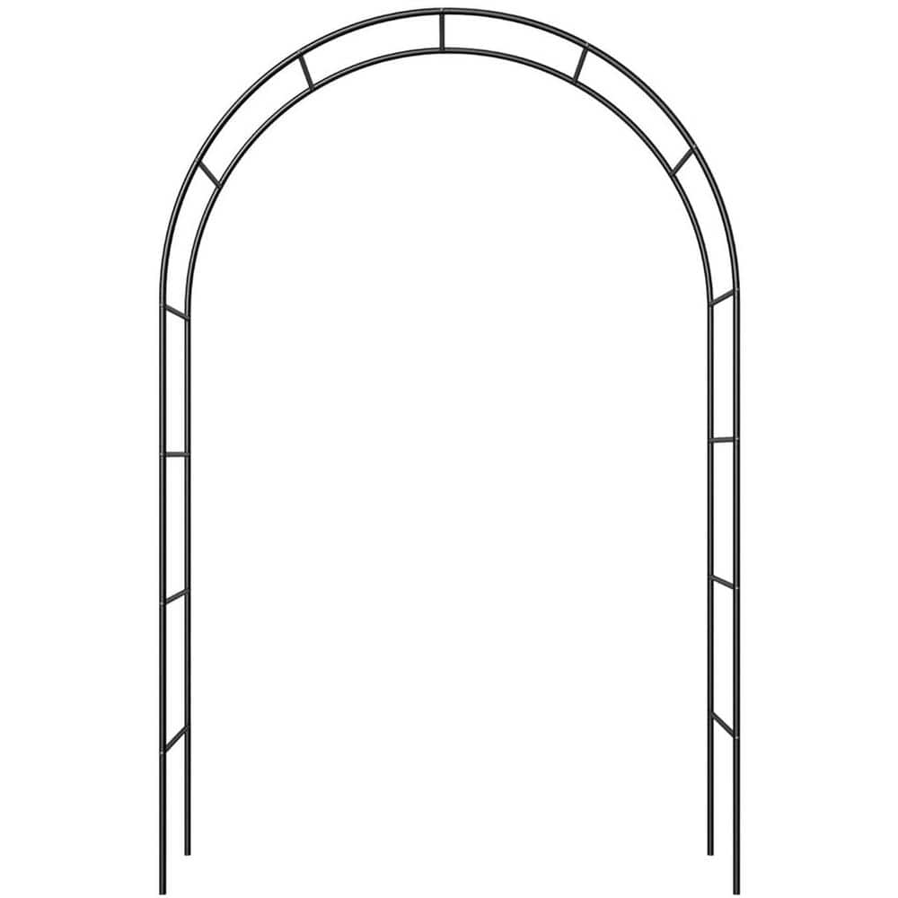 91 in. Metal Garden Arch Trellis Pergola Arbor w/ 2 Assembled Sizes for Climbing Plant Wedding Party Bridal Black price history on PriceWatchPro