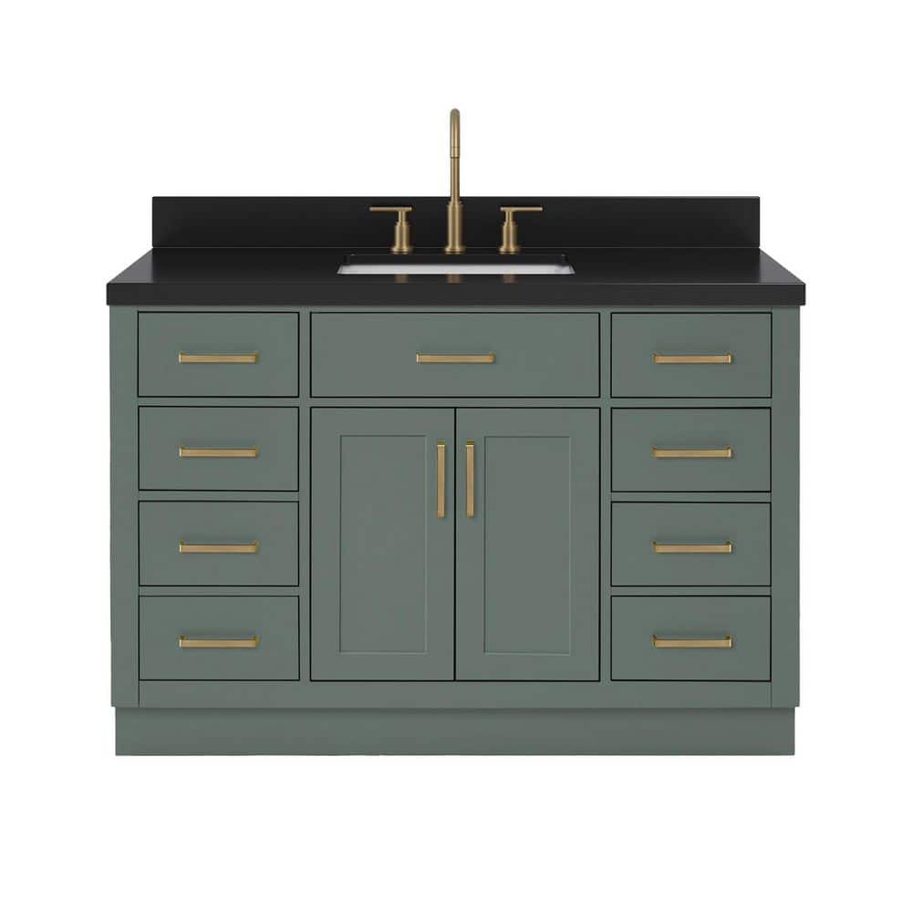 Hepburn 48 in. Single Sink Freestanding Bath Vanity in Vintage Sage Green with Carbon Black Quartz Top price history on PriceWatchPro