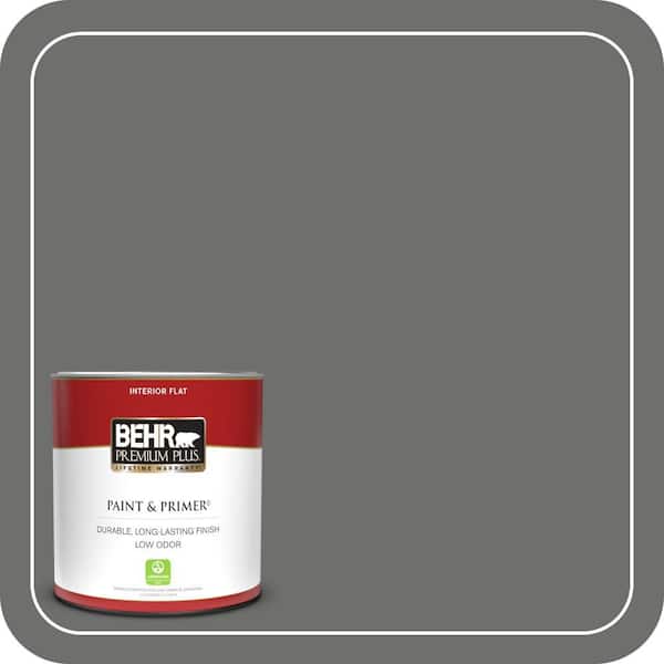 BEHR PREMIUM PLUS 1 qt. Home Decorators Collection #HDC-AC-17A Welded Iron Flat Low Odor Interior Paint & Primer