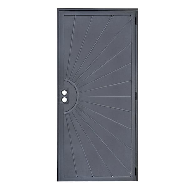 US Door And Fence 36 In. X 80 In. Nuevo Dia Black Steel Surface Mount ...