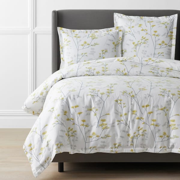 The Company Store Legends Hotel Madaline White Multi Full Wrinkle-Free Sateen Duvet Cover