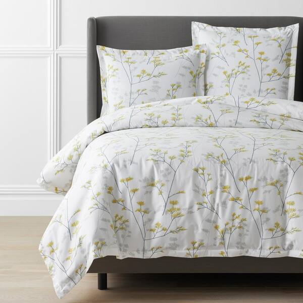The Company Store Legends Hotel Madaline White Multi King Wrinkle-Free Sateen Duvet Cover