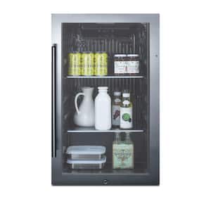 Shallow Depth 19 in. 3.1 cu. ft. Outdoor Mini Fridge in Stainless Steel without Freezer