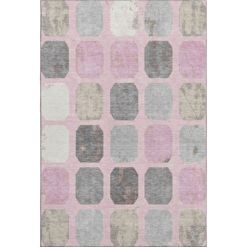 Mayfield Premium Machine Washable Abstract AMF2182 Pink 9 ft. x 12 ft. Area Rug price history on PriceWatchPro