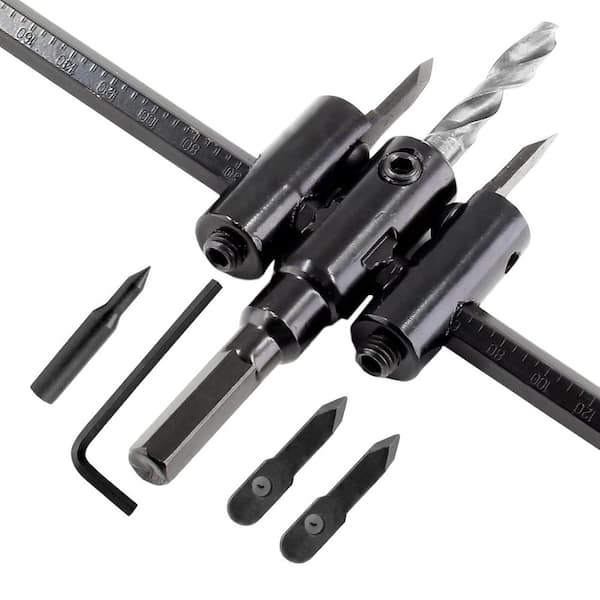 Unbranded Adjustable Hole Saw 1-3/16 to 7-7/8 Heavy Duty Circle Cutter Drill Bit for Wood and Drywall Round Cutting DIY Tool Black