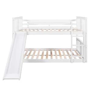 White Full Over Full Bunk Bed with Ladder with Slide