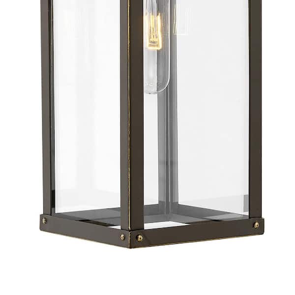HINKLEY - Hinkley Porter Small Outdoor Wall Mount Lantern + LED bulb, Oil Rubbed Bronze