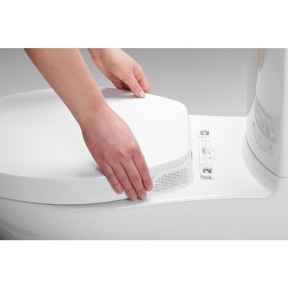 White Elongated Toilet Seat with LED Nightlight and Deodorizer