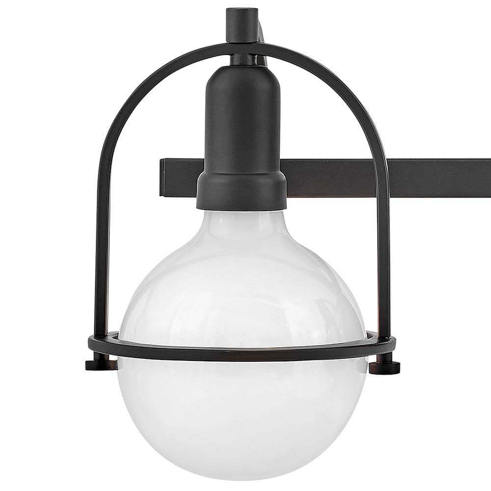 Somerset Elegant Black 3-Light Vanity Fixture with Vintage Appeal