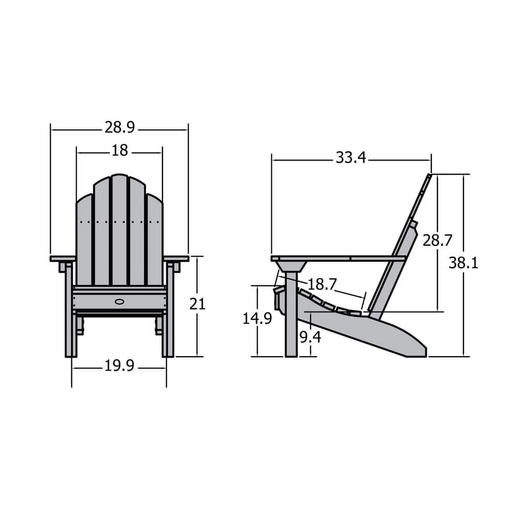 Classic Westport Coastal Teak Plastic Adirondack Chair