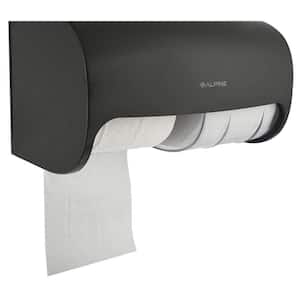 Side-by-Side Double Tissue Twin Standard Roll Toilet Paper Dispenser, Gray (2-Pack)