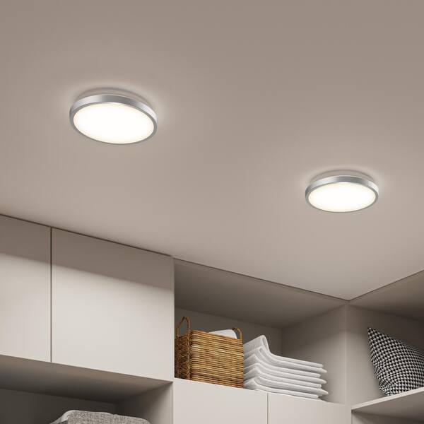 Europa 10 in. Light Silver Selectable CCT LED Flush Mount