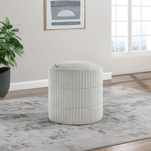 OSP Home Furnishings Bartley Storage Ottoman in Taupe Cord Fabric