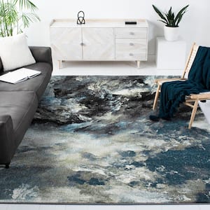 Glacier Blue/Multi 11 ft. x 14 ft. Abstract Area Rug