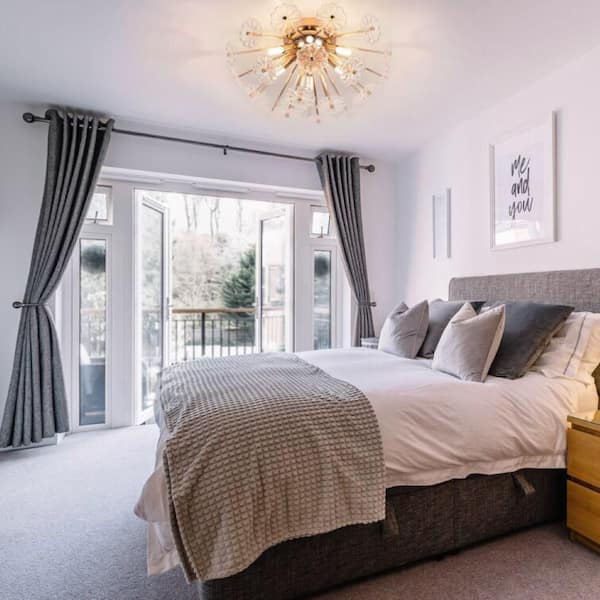 19.70 in. 6-Light Gold Flush Mount