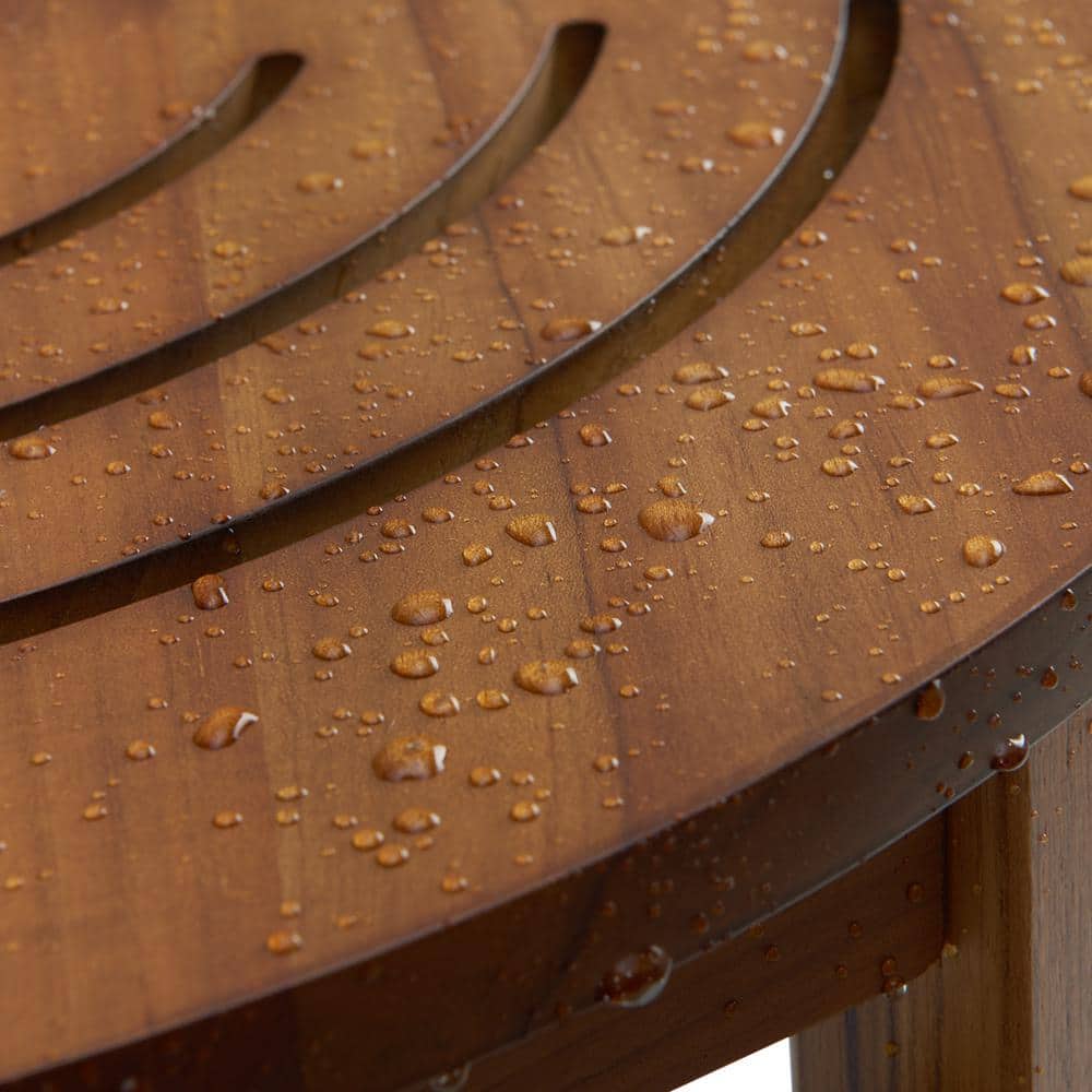 12'' Waterproof Teak Corner Shower Stool for Spa Use