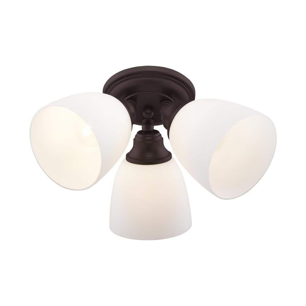 Somerville 3-Light Bronze Flush Mount with Opal Glass