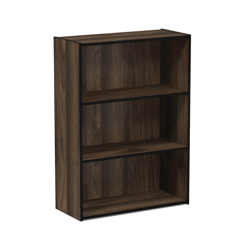Columbia Walnut 12"x35" 3-Tier Open Shelf Bookcase