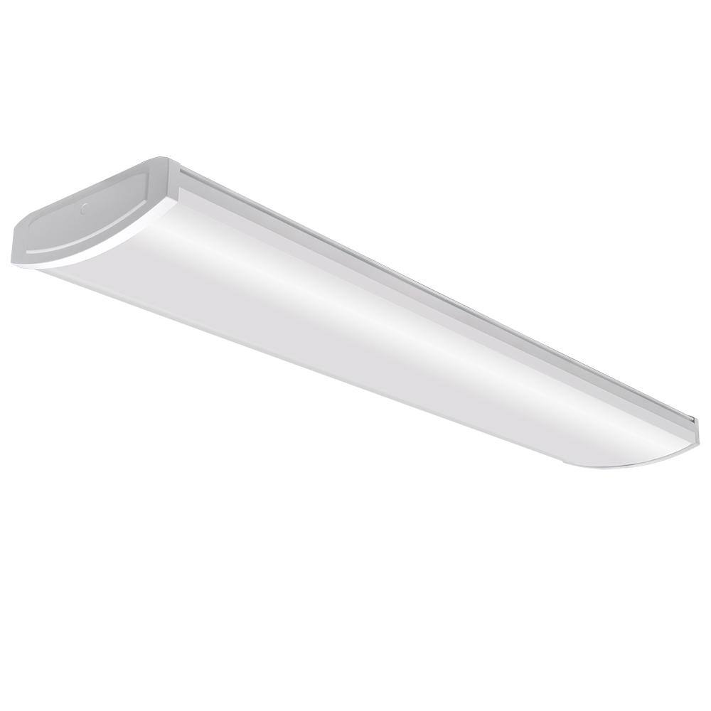 Commercial Electric 4 ft. 5200 Lumens White LED Wraparound Light Garage