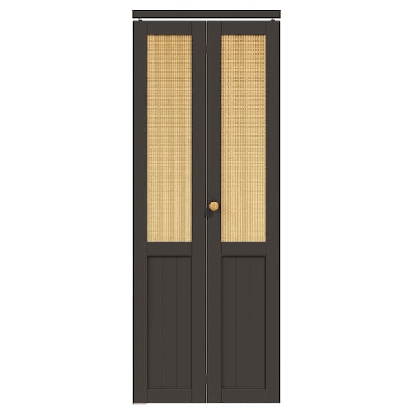 ARK DESIGN 30 in. x 80 in. Half Paneled Solid Core Black