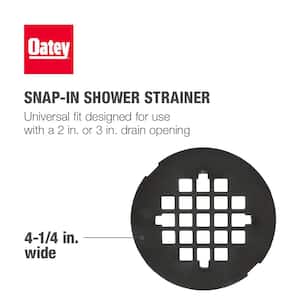 4-1/4 in. Round Universal Snap-In Shower Strainer in Oil Rubbed Bronze