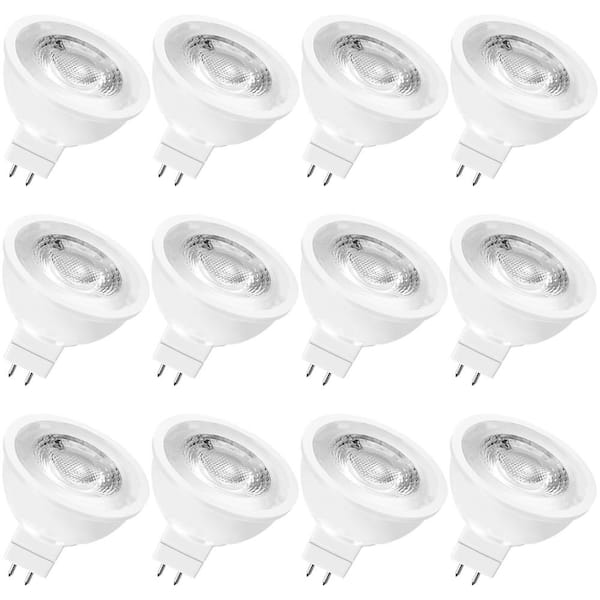 LUXRITE 50-Watt Equivalent MR16 Dimmable LED Light Bulb Enclosed Fixture Rated 2700K Warm White (12-Pack)