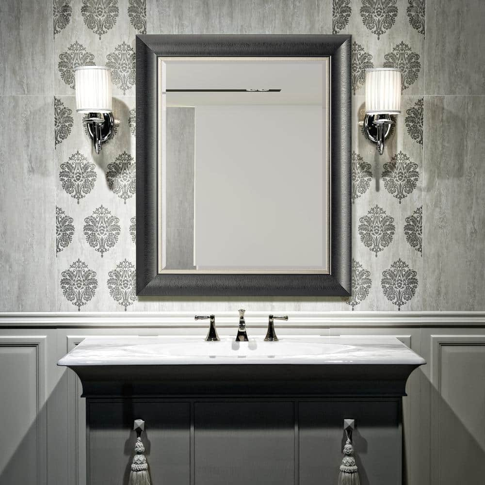 Alderton 29 in. x 35 in. Mirror in Black and Silver