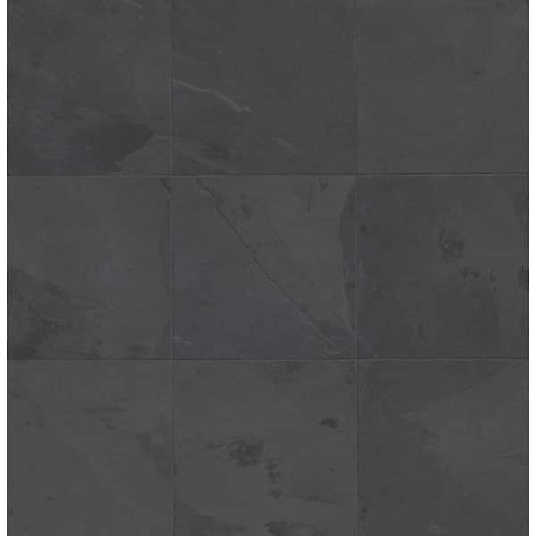 Montauk Black Slate Rectangle 18 in. x 36 in. Natural Textured Stone Look Floor and Wall Tile (4.5 sq. ft./Case)