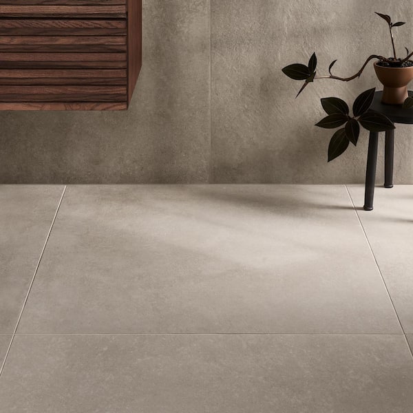 Urbane Cream Beige 35.43 in. x 35.43 in. Matte Porcelain Floor and Wall Tile (17.43 sq. ft./Case)